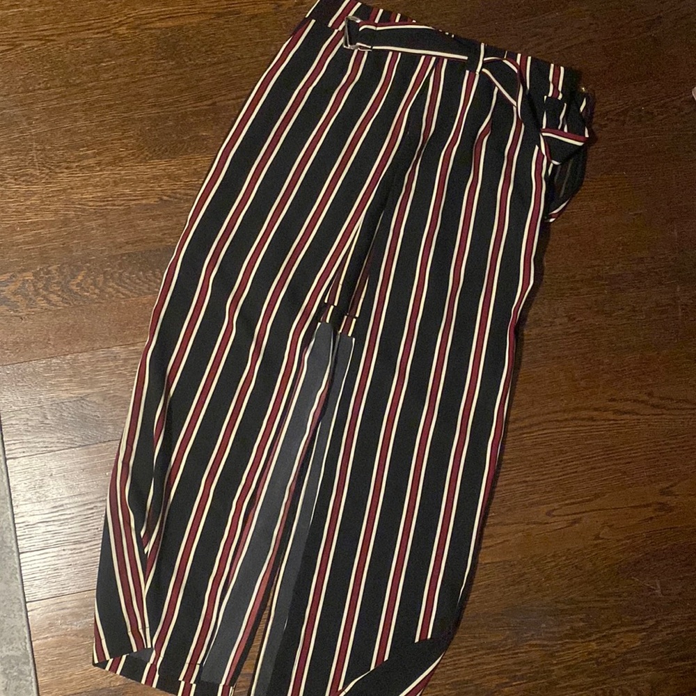 NWOT striped high low Maxi skirt